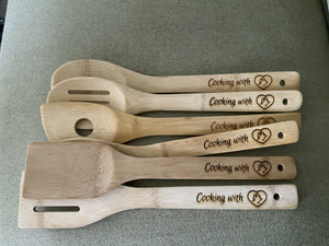 Engraved Bamboo utensils